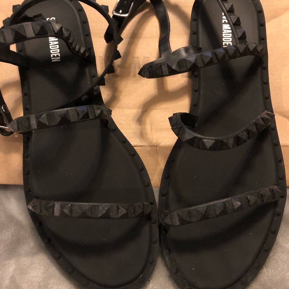 Black studded sandals